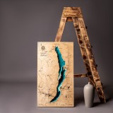 Деревянная рельефная карта озера Байкал 75x42 WOODENMAP ART 2110 