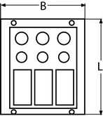 Панель с тремя влагозащищенными выключателями  (чертеж)