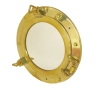 Зеркало-иллюминатор круглое с барашковыми задрайками ART 4097 Brass porthole mirror