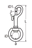 Карабин вертлюжный для строп с кольцом (чертеж)