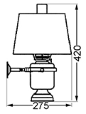 Электролампа RETRO Oval с картой H420/E27 (чертеж)