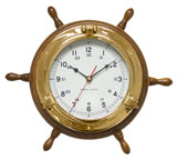 Часы-штурвал в иллюминаторе  ART 6234 Steer.wheel w/clock 30.5*5.7cm 