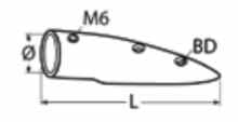 Законцовка релинга с наклоном (чертеж)
