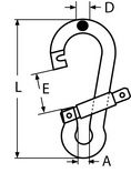 Карабин простой с широким раскрывом (чертеж)