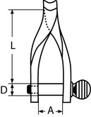 Плоская такелажная скоба с поворотом (чертеж)