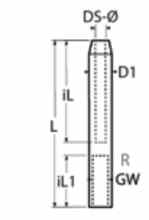 ESS наконечник троса для обжима с внутренней правой резьбой (чертеж)
