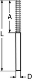 Шпилька для приварки с правой резьбой (чертеж)