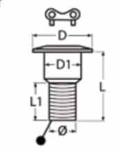 Палубная горловина с ключом DISEL/WATER/GAS/WASTE (чертеж)