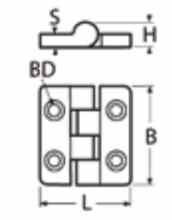 Петля S2 36x36 c крышкой (чертеж)