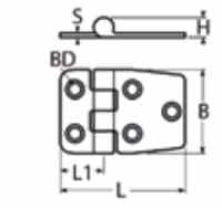 Петля S2 57x37 c крышкой (чертеж)