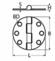 Петля S2 65x65 c крышкой (чертеж)