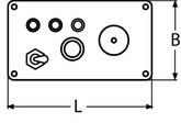 Панель аварийной сигнализации 115x64 с выключателем (чертеж)