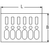 Панель выключателей 6 клавиш 190x135 алюминий (чертеж)