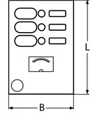 Панель выключателей 3 клавиши 190x135 алюминий (чертеж)