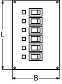 Панель выключателей 6 клавиш 170x115 алюминий (чертеж)
