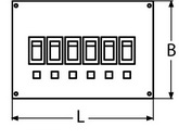 Панель выключателей 6 клавиш 165x115 алюминий (чертеж)