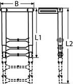 Трап раскладной 3 ступени с салазками под платформу (чертеж)