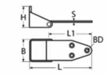 Петля S2 127x47 подвесная (чертеж)