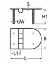 Петля S4 83x65 глухая (чертеж)