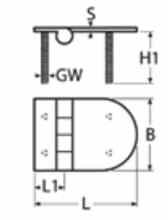 Петля S4 103x65 глухая (чертеж)