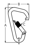 Карабин треугольный с винтовым стопором (чертеж)