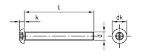 Антивандальный винт полукруг pin-tx (чертеж)