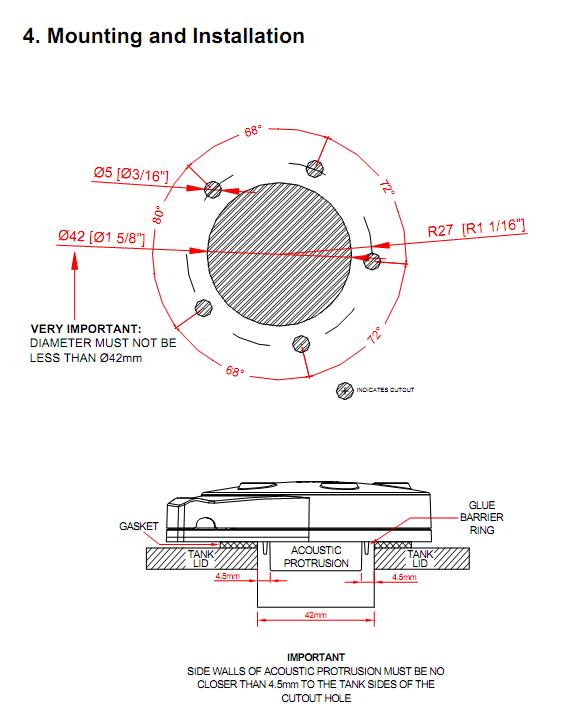 BEP Marine TS1 установочный чертеж