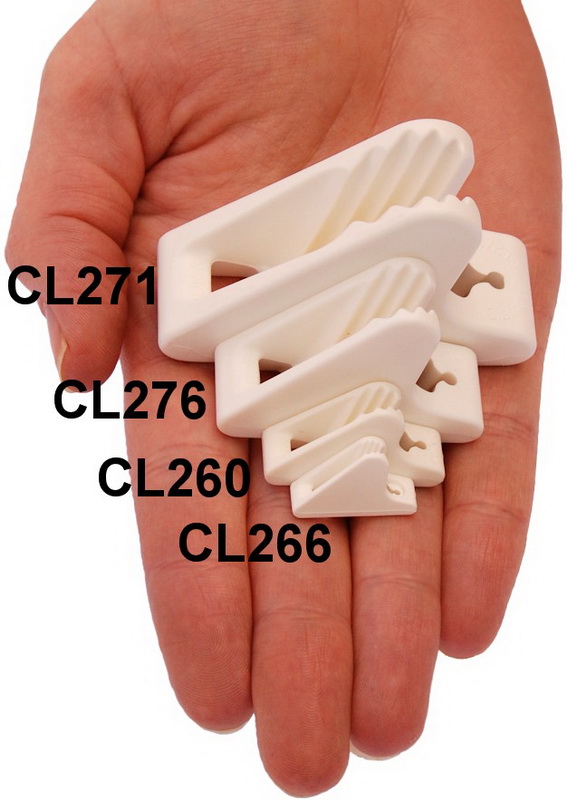 Размеры стопоров Clamcleat CL271, CL276, CL260, CL266