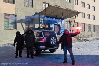 У гостиницы в Певеке. Победа!