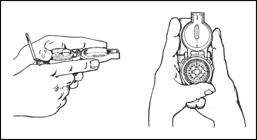 Рисунок 9-2. Техника центрального захвата компаса. 